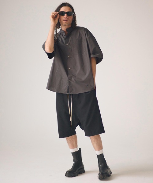 ADAM PATEK(アダムパテック)の「mhs2581-ap embroidery stand collar shirt 半袖シャツ(AP2615032)(シャツ/ブラウス・メンズ・グレー/ホワイト/ダークグレー・2/1)」の20枚目の写真