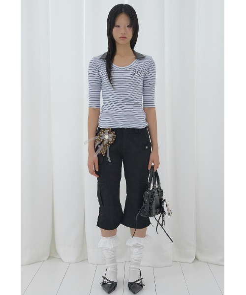 FANCY CLUB(ファンシークラブ)の「A'GEM/9 × .kom 『FANCY CLUB/ファンシークラブ』SOFT FANCY COLLAR TOP/ソフトファンシーカラートップス(Tシャツ/カットソー・レディース・ブルー/ブラック/ピンク・FREE)」の13枚目の写真