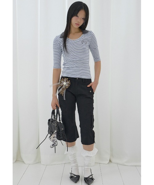 FANCY CLUB(ファンシークラブ)の「A'GEM/9 × .kom 『FANCY CLUB/ファンシークラブ』SOFT FANCY COLLAR TOP/ソフトファンシーカラートップス(Tシャツ/カットソー・レディース・ブルー/ブラック/ピンク・FREE)」の12枚目の写真