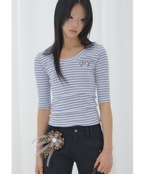 FANCY CLUB(ファンシークラブ)の「A'GEM/9 × .kom 『FANCY CLUB/ファンシークラブ』SOFT FANCY COLLAR TOP/ソフトファンシーカラートップス(Tシャツ/カットソー・レディース・ブルー/ブラック/ピンク・FREE)」の11枚目の写真