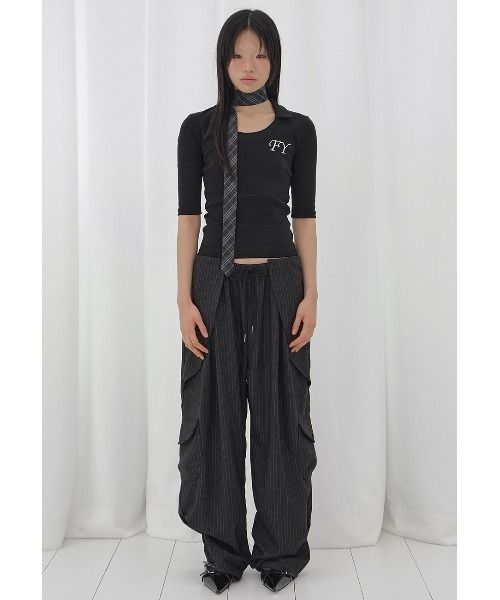 FANCY CLUB(ファンシークラブ)の「A'GEM/9 × .kom 『FANCY CLUB/ファンシークラブ』SOFT FANCY COLLAR TOP/ソフトファンシーカラートップス(Tシャツ/カットソー・レディース・ブルー/ブラック/ピンク・FREE)」の7枚目の写真