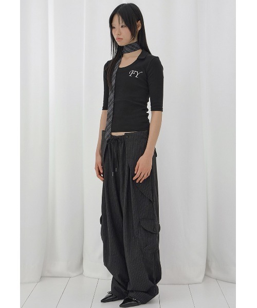 FANCY CLUB(ファンシークラブ)の「A'GEM/9 × .kom 『FANCY CLUB/ファンシークラブ』SOFT FANCY COLLAR TOP/ソフトファンシーカラートップス(Tシャツ/カットソー・レディース・ブルー/ブラック/ピンク・FREE)」の8枚目の写真