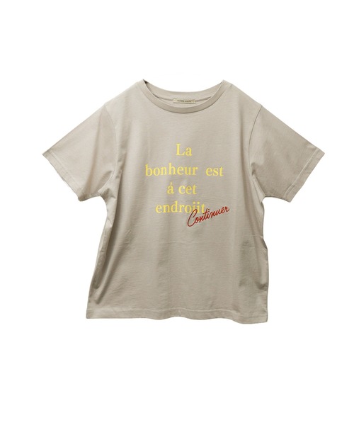 libelle more（リベル モア）の「【接触冷感】USAコットンロゴプリント＋刺繍Tシャツ（Tシャツ/カットソー・レディース・ブラック/グレイッシュベージュ/オフホワイト/サックスブルー・L/M）」の8枚目の写真