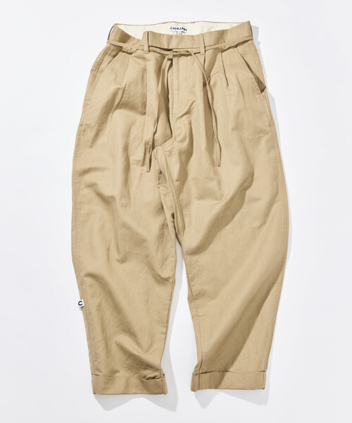 CAHLUMN/カウラム Cotton Linen 2 Tuck Chino Pant/コットン リネン