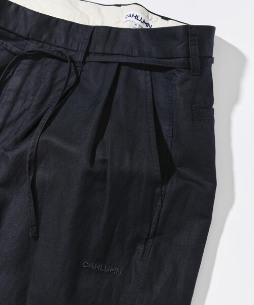 CAHLUMN（カウラム）の「CAHLUMN/カウラム Cotton Linen 2 Tuck Chino Pant/コットン リネン タックパンツ（チノパンツ・メンズ・ベージュ/ネイビー・LARGE/X-LARGE/MEDIUM/XX-LARGE）」の5枚目の写真
