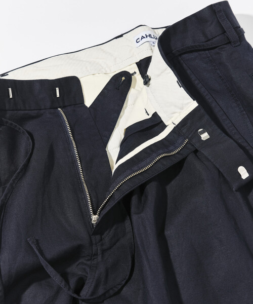 CAHLUMN/カウラム Cotton Linen 2 Tuck Chino Pant/コットン リネン