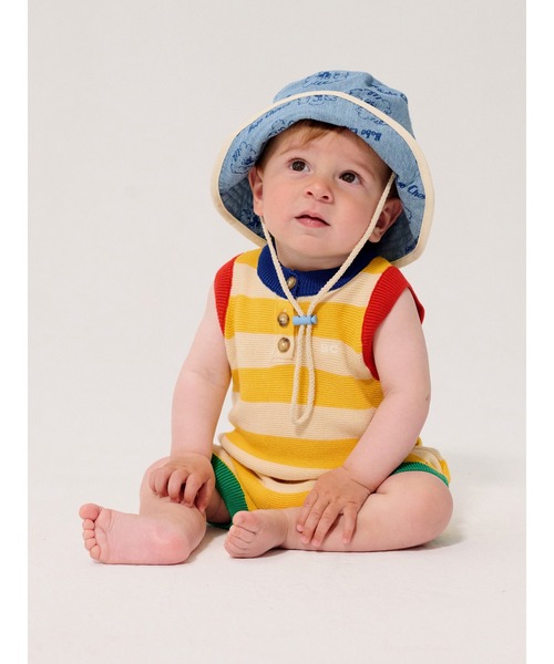BOBO CHOSES(ボボショーズ)の「Pickles The Dog all over bucket hat(ハット・キッズ・ダークブルー・HEAD48/HEAD50)」の4枚目の写真