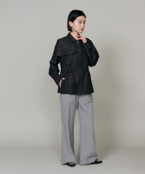 LE SOUK（ルスーク）の「リネンキュプラ ワークライトジャケット（ブルゾン・レディース・チャコールグレー/グレイッシュベージュ/ミント・9号/7号）」の21枚目の写真