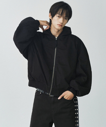 BRANDED（ブランデッド）の「SHIRRING HOOD BOMBER JACKET [VINTAGE BLACK]（MA-1）」