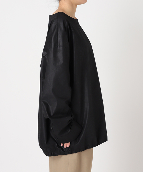 CITYSHOP(シティーショップ)の「CHINTS LONG SLEEVE:ブラウス(シャツ/ブラウス・レディース・ブルー系その他/ブラック・FREE)」の4枚目の写真