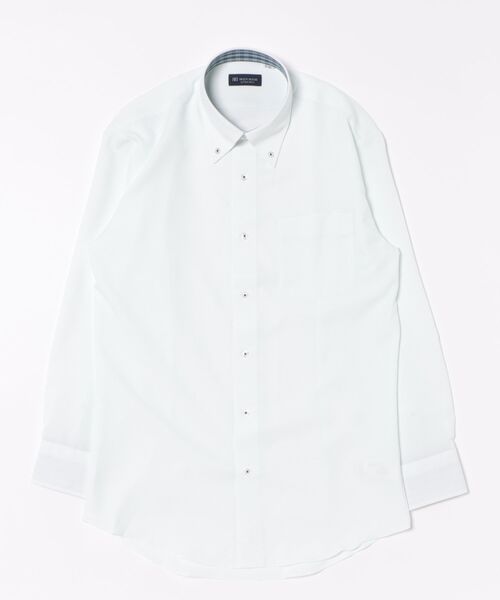 TOKYO SHIRTS(トウキョウシャツ)の「【吸水速乾】【COFREX】形態安定ノンアイロン ボタンダウン 長袖ビジネスワイシャツ(ビジネスシャツ・メンズ・グリーン・首回り39cm-裄丈80cm/首回り39cm-裄丈84cm/首回り41cm-裄丈82cm/首回り41cm-裄丈86cm/首回り42cm-裄丈82cm/首回り42cm-裄丈86cm/首回り43cm-裄丈82cm/首回り43cm-裄丈86cm/首回り37cm-裄丈80cm/首回り37cm-裄丈84cm)」の6枚目の写真