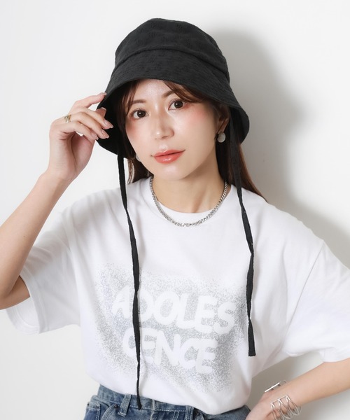 Riberry（リベリー）の「アイレット刺繍バケットハット（ハット・レディース・ブラック/アイボリー・FREE）」の10枚目の写真