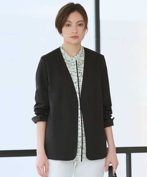 ICB（アイシービー）の「【30th ANNIVERSARY】 NEO Unleash ノーカラージャケット（ノーカラージャケット・レディース・カーキ系/ベージュ系/ブラック系・6/4/2/0）」の2枚目の写真