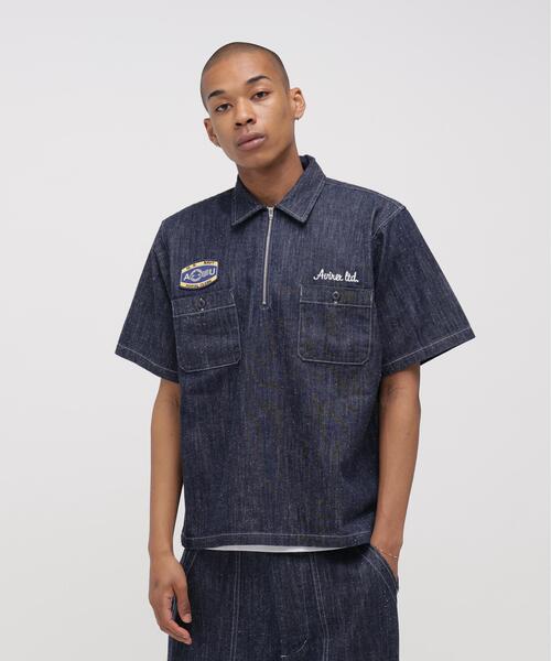 AVIREX × UNIVERSAL OVERALL》NAVY POSTAL HALF ZIP SHIRT / ハーフ