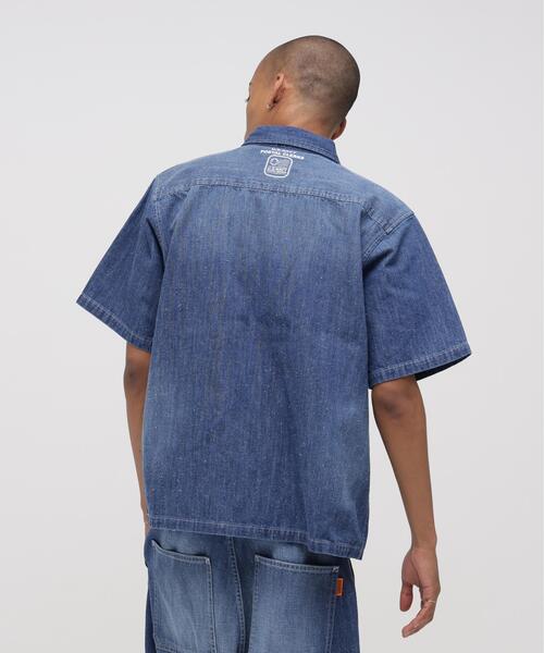 AVIREX × UNIVERSAL OVERALL》NAVY POSTAL HALF ZIP SHIRT / ハーフ