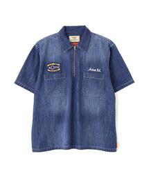 AVIREX | 《AVIREX × UNIVERSAL OVERALL》NAVY POSTAL HALF ZIP SHIRT / ハーフジップシャツ / アヴィレックス / ユニバーサルオーバーオール(シャツ/ブラウス)