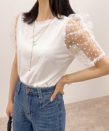 【“ちょうどいい甘さ”が強い】ドットレースドッキングTシャツ