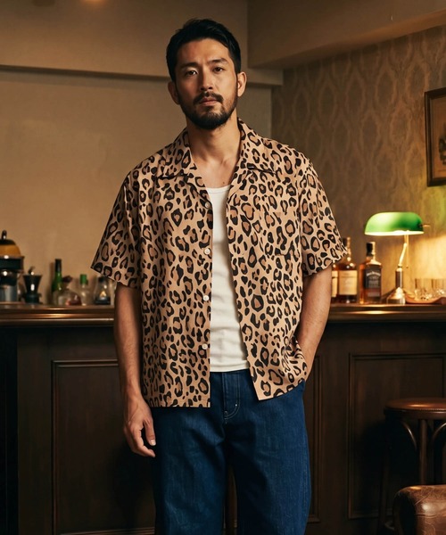 HOUSTON(ヒューストン)の「【UT207】【HOUSTON/ヒューストン】LEOPARD ALOHA SHIRT 41195(シャツ/ブラウス・メンズ・カーキ/オフホワイト・LARGE/MEDIUM)」の21枚目の写真