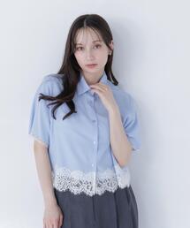 NATURAL BEAUTY BASIC | レースドッキングシャツ(シャツ/ブラウス)