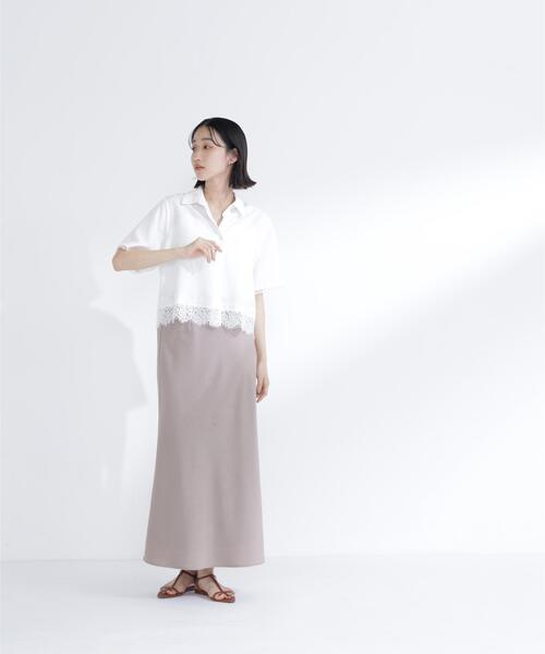 NATURAL BEAUTY BASIC(ナチュラルビューティーベーシック)の「レースドッキングシャツ(シャツ/ブラウス・レディース・ブルー/オフホワイト・フリ-)」の8枚目の写真