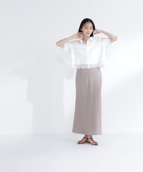 NATURAL BEAUTY BASIC(ナチュラルビューティーベーシック)の「レースドッキングシャツ(シャツ/ブラウス・レディース・ブルー/オフホワイト・フリ-)」の10枚目の写真