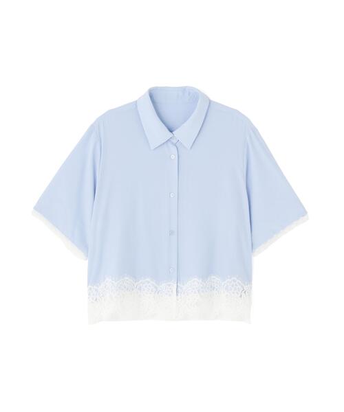 NATURAL BEAUTY BASIC(ナチュラルビューティーベーシック)の「レースドッキングシャツ(シャツ/ブラウス・レディース・ブルー/オフホワイト・フリ-)」の12枚目の写真