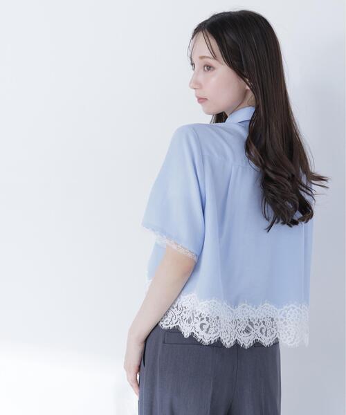 NATURAL BEAUTY BASIC(ナチュラルビューティーベーシック)の「レースドッキングシャツ(シャツ/ブラウス・レディース・ブルー/オフホワイト・フリ-)」の14枚目の写真