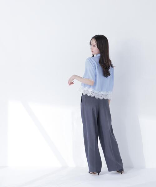 NATURAL BEAUTY BASIC(ナチュラルビューティーベーシック)の「レースドッキングシャツ(シャツ/ブラウス・レディース・ブルー/オフホワイト・フリ-)」の19枚目の写真