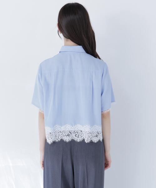 NATURAL BEAUTY BASIC(ナチュラルビューティーベーシック)の「レースドッキングシャツ(シャツ/ブラウス・レディース・ブルー/オフホワイト・フリ-)」の21枚目の写真
