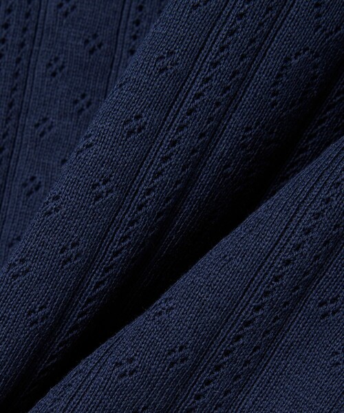 LACOSTE(ラコステ)の「透かし編みブランドネーム ニットカーディガン(カーディガン/ボレロ・レディース・ネイビー・36/38)」の2枚目の写真