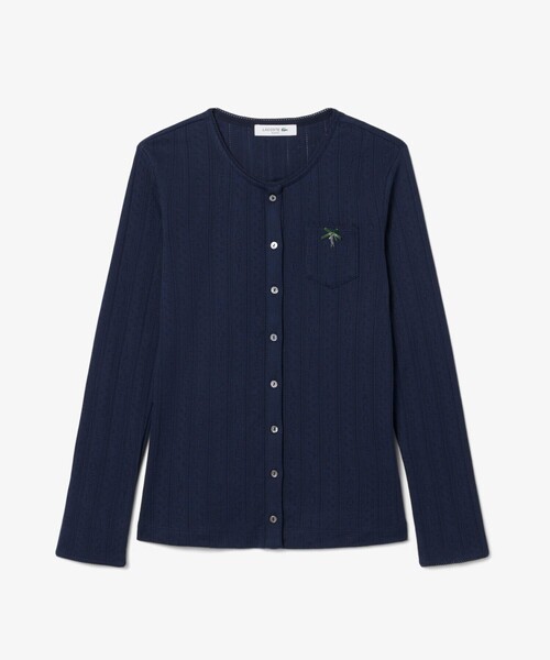 LACOSTE(ラコステ)の「透かし編みブランドネーム ニットカーディガン(カーディガン/ボレロ・レディース・ネイビー・36/38)」の6枚目の写真