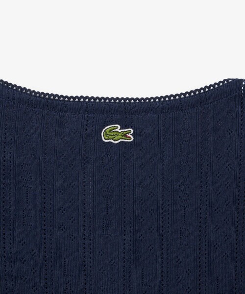 LACOSTE(ラコステ)の「透かし編みブランドネーム ニットカーディガン(カーディガン/ボレロ・レディース・ネイビー・36/38)」の8枚目の写真