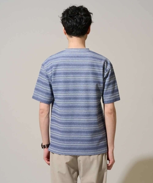 a.v.v(アーヴェヴェ)の「【イージーケア/洗濯機で洗える】ワッフルランダムボーダーカットソー(Tシャツ/カットソー・メンズ・グレー/ブルー・48/46)」の18枚目の写真
