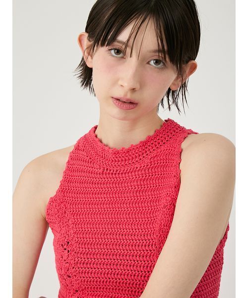 LILY BROWN（リリーブラウン）の「クロシェトリムホルターニット