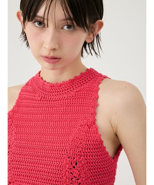 LILY BROWN（リリーブラウン）の「クロシェトリムホルターニット