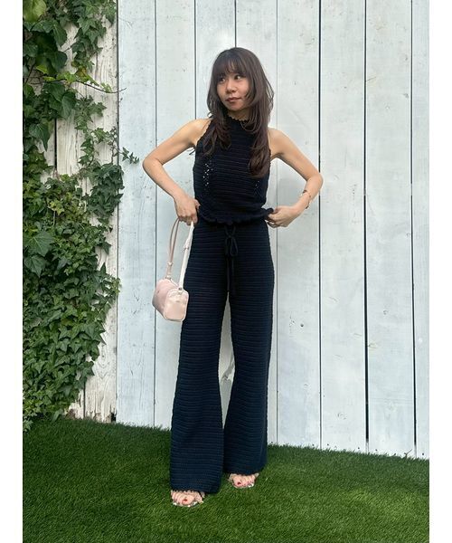 LILY BROWN（リリーブラウン）の「クロシェトリムホルターニット