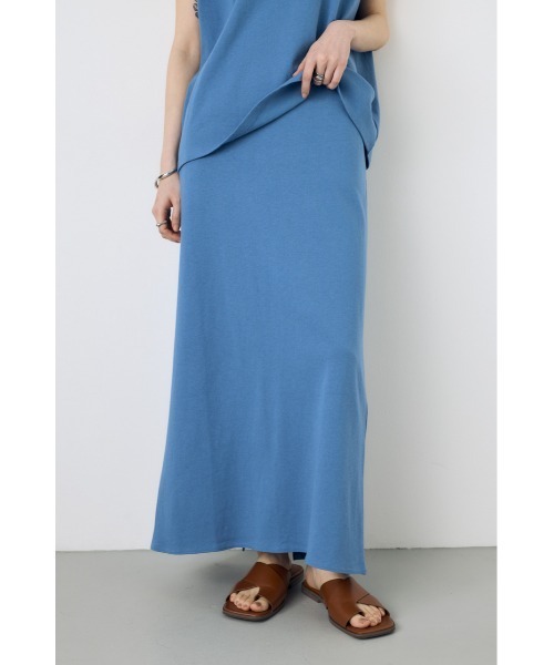 AZUL by moussy(アズールバイマウジー)の「【サイズ,身長別画像あり】Iラインカットロングスカート 春服 秋服 夏服 【セットアップ対応】ウエストゴム(スカート・レディース・ベージュ/ライトブラック/ブルー・SMALL/MEDIUM)」の1枚目の写真