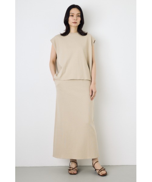 AZUL by moussy(アズールバイマウジー)の「【サイズ,身長別画像あり】Iラインカットロングスカート 春服 秋服 夏服 【セットアップ対応】ウエストゴム(スカート・レディース・ベージュ/ライトブラック/ブルー・SMALL/MEDIUM)」の16枚目の写真