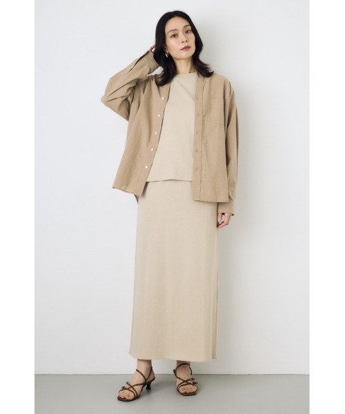 AZUL by moussy(アズールバイマウジー)の「【サイズ,身長別画像あり】Iラインカットロングスカート 春服 秋服 夏服 【セットアップ対応】ウエストゴム(スカート・レディース・ベージュ/ライトブラック/ブルー・SMALL/MEDIUM)」の17枚目の写真
