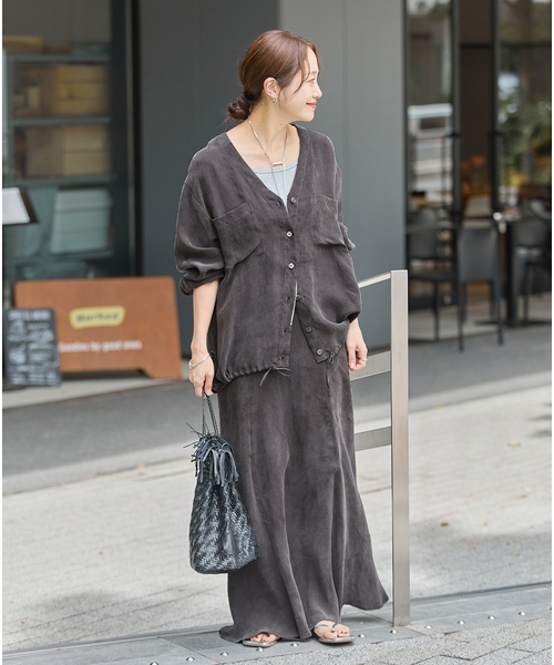 JOURNAL STANDARD(ジャーナルスタンダード)の「ヴィンテージキュプラローンカーデ ブラウス(シャツ/ブラウス・レディース・ブラウン/ブラック系その他・FREE)」の5枚目の写真