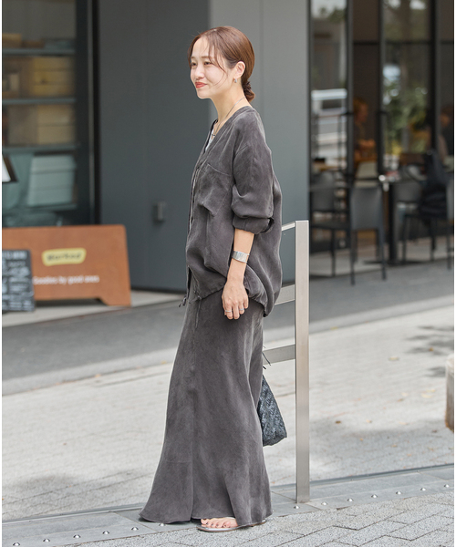 JOURNAL STANDARD(ジャーナルスタンダード)の「ヴィンテージキュプラローンカーデ ブラウス(シャツ/ブラウス・レディース・ブラウン/ブラック系その他・FREE)」の6枚目の写真