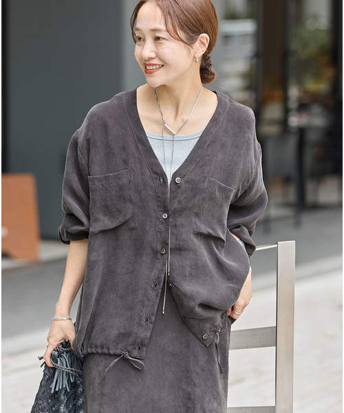 JOURNAL STANDARD(ジャーナルスタンダード)の「ヴィンテージキュプラローンカーデ ブラウス(シャツ/ブラウス・レディース・ブラウン/ブラック系その他・FREE)」の8枚目の写真