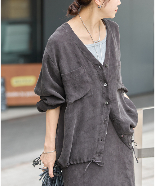JOURNAL STANDARD(ジャーナルスタンダード)の「ヴィンテージキュプラローンカーデ ブラウス(シャツ/ブラウス・レディース・ブラウン/ブラック系その他・FREE)」の9枚目の写真