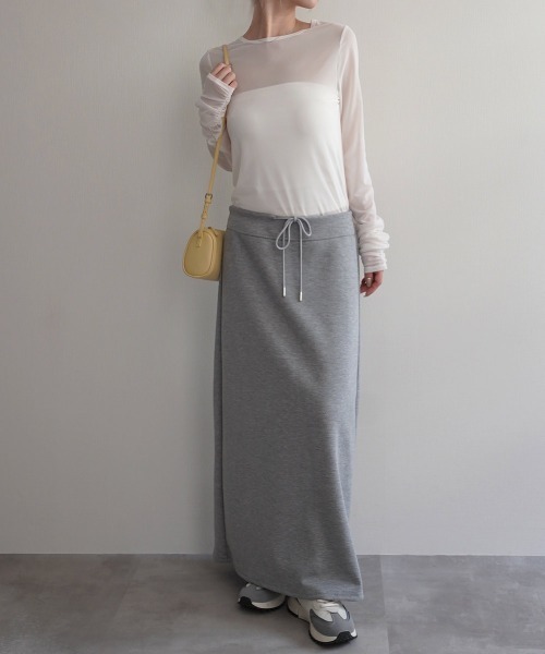 Rashik（ラシク）の「【Rashik】袖シャーリングシアートップス（Tシャツ/カットソー・レディース・ホワイト/ブラック/チャコール・FREE）」の20枚目の写真