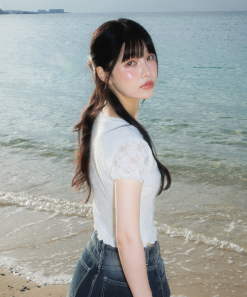 ROSEFRANTZ（ロゼフランツ）の「Rose Lace Slim T-shirt [Ivory]（Tシャツ/カットソー・レディース・アイボリー・OS）」の13枚目の写真