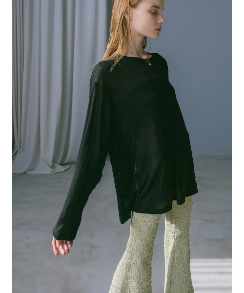 sahara(サハラ)の「Side Lace Over Top/サイドレースオーバーサイズトップス(Tシャツ/カットソー・レディース・ピンク/ブラウン/ブラック/アイボリー・FREE)」の11枚目の写真