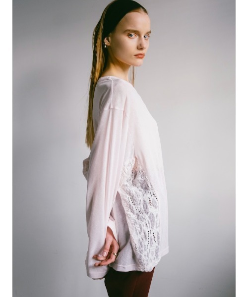 sahara(サハラ)の「Side Lace Over Top/サイドレースオーバーサイズトップス(Tシャツ/カットソー・レディース・ピンク/ブラウン/ブラック/アイボリー・FREE)」の19枚目の写真