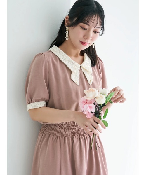 Re-J&SUPURE（リジェイアンドスプル）の「【大きいサイズ】【WEB限定】レースタイワンピース（ワンピース・レディース・ネイビー/ピンク/サックスブルー・XX-LARGE/XXXX-LARGE/XXX-LARGE）」の15枚目の写真