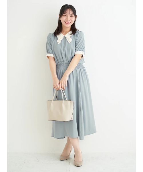 Re-J&SUPURE（リジェイアンドスプル）の「【大きいサイズ】【WEB限定】レースタイワンピース（ワンピース・レディース・ネイビー/ピンク/サックスブルー・XX-LARGE/XXXX-LARGE/XXX-LARGE）」の16枚目の写真