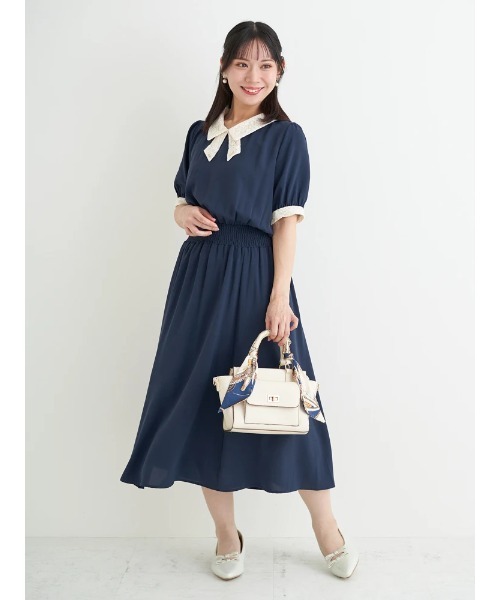 Re-J&SUPURE（リジェイアンドスプル）の「【大きいサイズ】【WEB限定】レースタイワンピース（ワンピース・レディース・ネイビー/ピンク/サックスブルー・XX-LARGE/XXXX-LARGE/XXX-LARGE）」の19枚目の写真